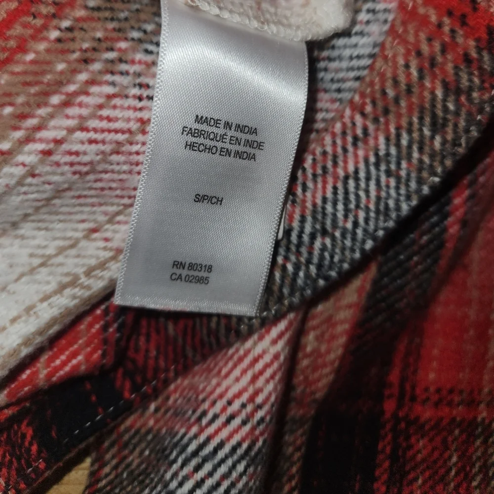 LUCKY BRAND Red plaid Oversized Shirt Jacket, size S